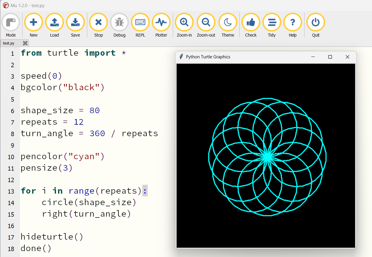 WAGOLL Turtle output for variables and interactive art
